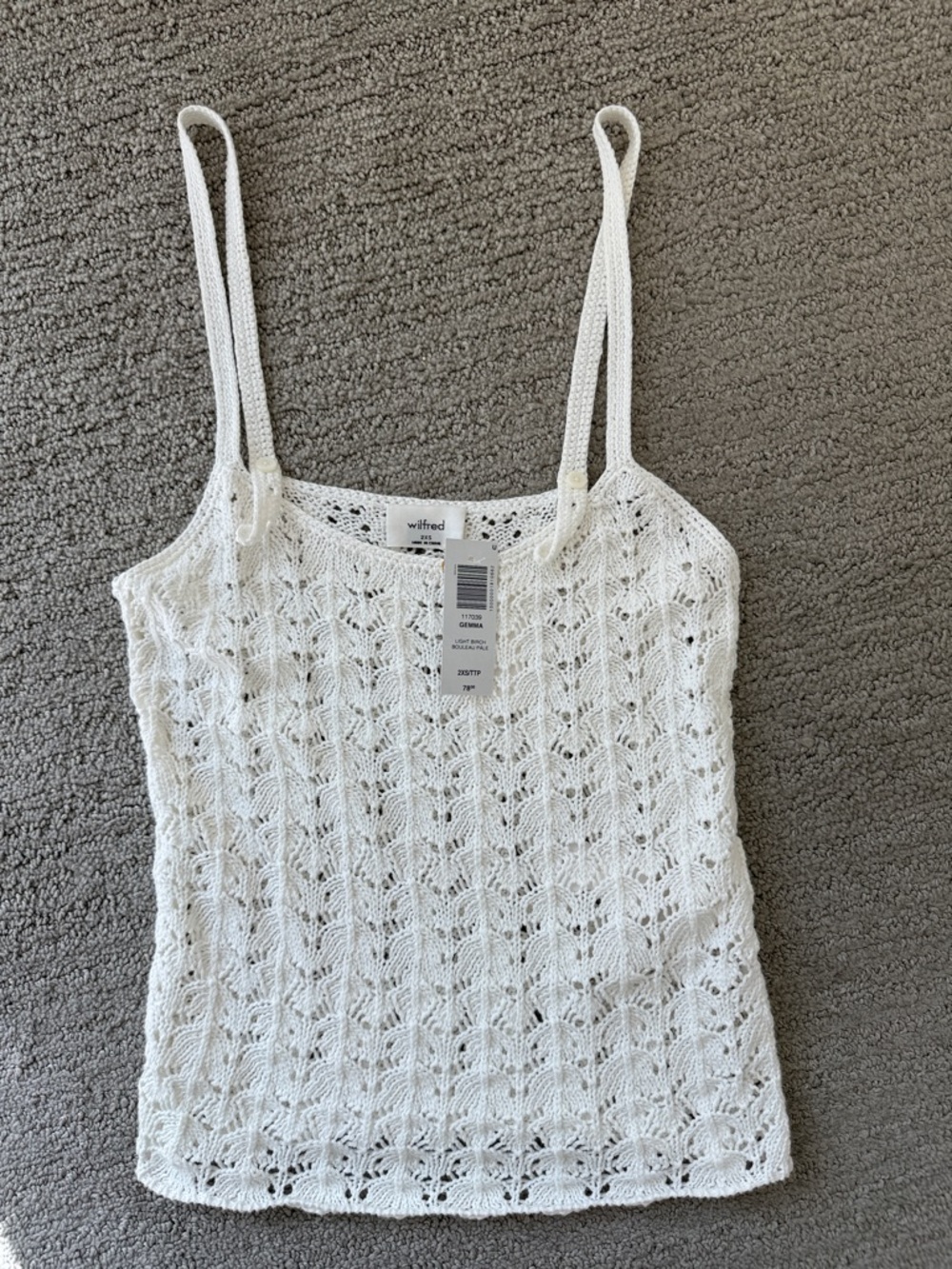 Wilfred White Crochet Knit Camisole